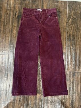 Gap Wide Leg Corduroy Pants in Burgundy